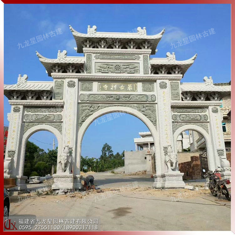 寺廟石雕山門(mén)牌坊
