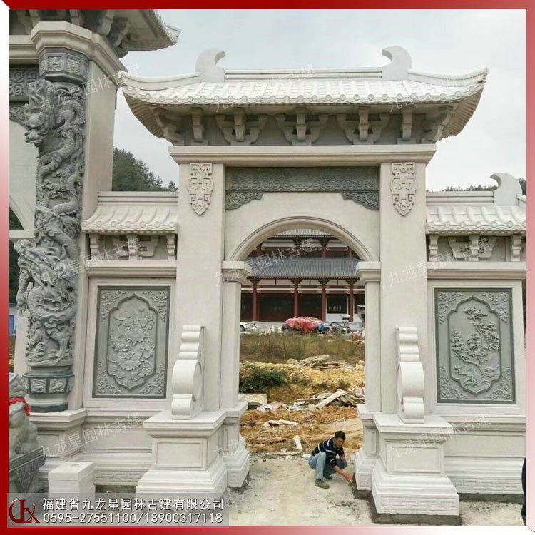 寺院石雕山門(mén)牌坊