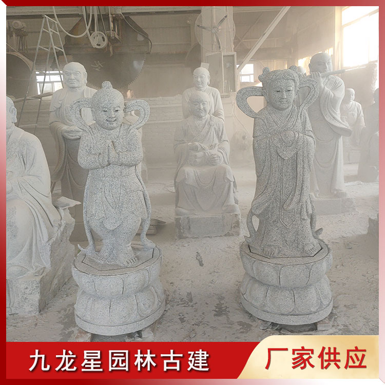 善財龍女童子雕像